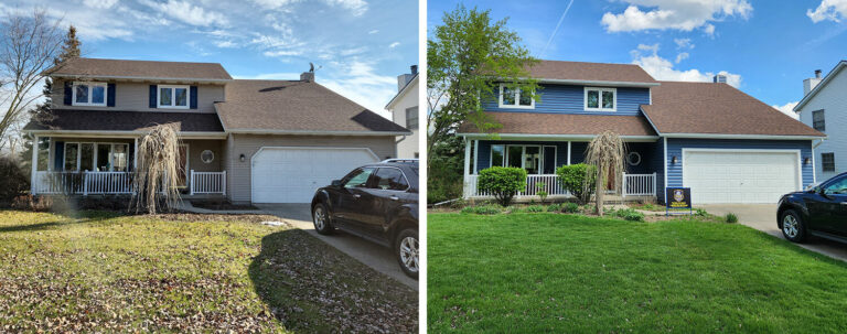 Before and After Oreilly home done by pd home exteriors team 2024