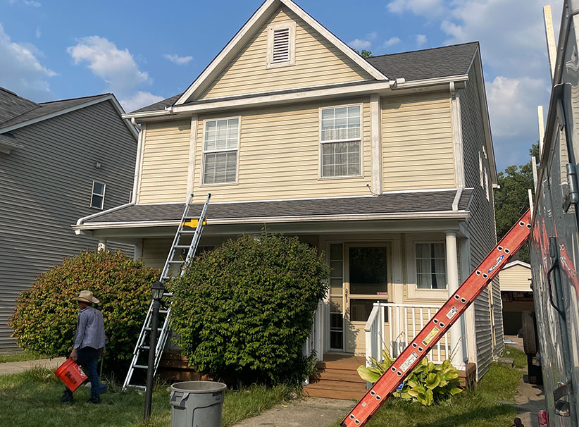 Roofing project in progress by PD Home Exteriors in Ann Arbor, Michigan.